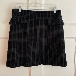 Atmosphere | Black Windowpane Mini Skirt with Front Flap Pockets